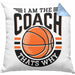 Basketball-Trainer Coach Kissen mit Füllung 40x40 Geschenk Lustig I Am The Coach Thats Why (Grau) Blau Trendation