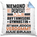 Rhythmische Gymnastin Geschenk Kissen mit Füllung 40x40 Lustige Geschenkidee für Rhythmische Gymnastin Geburtstag Niemand Ist Perfekt Aber Als Rhythmische Gymnastin Ist Man Nah Dran (Grau) Blau Trendation