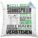 Schauspieler Geschenk Kaffee-Kissen mit Füllung 40x40 Geschenkidee für Schauspieler Ich Bin Schauspieler Ich Kann Es Dir Erklären Jedoch Nicht Für Dich Verstehen Spruch Lustig (Grau) Blau Trendation