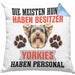 Yorkie Besitzer Kissen mit Füllung 40x40 Geschenk Lustiger Spruch Geschenkidee Besitzerin Yorkie Haben Personal (Grau) Blau Trendation