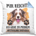 Australian Shepherd Besitzer Kissen mit Füllung 40x40 Geschenk Lustiger Spruch Geschenkidee Mir Reichts Ich Geh Zu Meinem Australian Shepherd (Grau) Blau Trendation