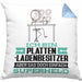 Plattenladenbesitzer Geschenk Kissen mit Füllung 40x40 Ich Bin Plattenladenbesitzer Aber Sag Doch Einfach Superheld Lustige Geschenkdiee für Plattenladenbesitzer (Grau) Blau Trendation