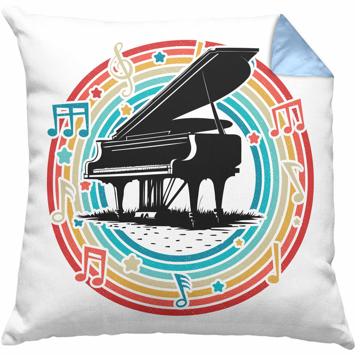 Piano-Spieler Kissen mit Füllung 40x40 Geschenk Klavier Geschenkidee Flügel Musiker (Grau) Blau Trendation