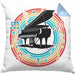 Piano-Spieler Kissen mit Füllung 40x40 Geschenk Klavier Geschenkidee Flügel Musiker (Grau) Blau Trendation