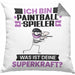 Paintballspieler Kissen mit Füllung 40x40 Geschenk für Paintballspieler Geburtstag Lustiger Spruch Was Ist Deine Superkraft (Grau) Grau Trendation