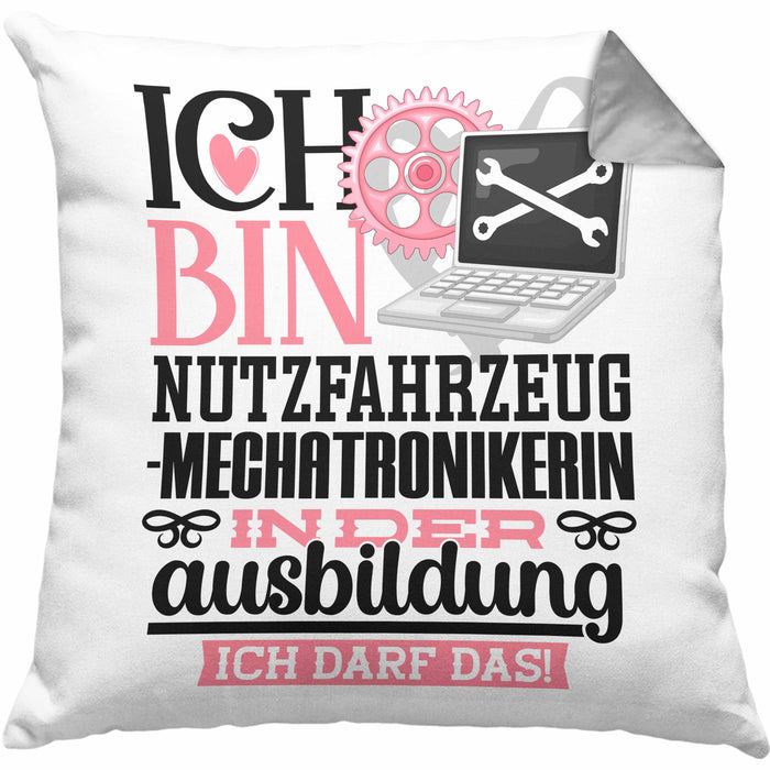 Nutzfahrzeugmechatronikerin Ausbildung Start Geschenk Kissen mit Füllung 40x40 Ich Bin Nutzfahrzeugmechatronikerin In Der Ausbildung Ich Darf Das Geschenkidee (Grau) Grau Trendation
