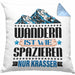 Wandern Kissen mit Füllung 40x40 Geschenk Spruch Wandern Wandern Ist Wie Spazieren Nur Krasser Kaffee Wandern Berge (Grau) Blau Trendation