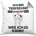 Tierfreund Geschenk Kissen mit Füllung 40x40 Lustiger Spruch Ich Bin Tierfreund Warum Weil Ich Es Kann Geschenkidee Bester Tierfreund Geburtstag (Grau) Grau Trendation