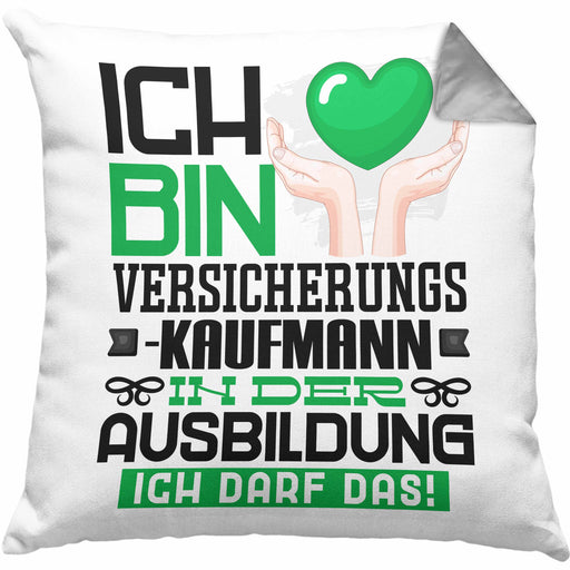 Versicherungskaufmann Ausbildung Kissen mit Füllung 40x40 Geschenk Ich Bin Versicherungskaufmann In Der Ausbildung Ich Darf Das Geschenkidee Spruch (Grau) Grau Trendation