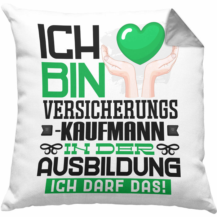Versicherungskaufmann Ausbildung Kissen mit Füllung 40x40 Geschenk Ich Bin Versicherungskaufmann In Der Ausbildung Ich Darf Das Geschenkidee Spruch (Grau) Grau Trendation