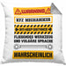 KFZ Mechaniker Kissen mit Füllung 40x40 Geschenk Lustig Spruch Geschenkidee Mechaniker Lustig (Grau) Grau Trendation