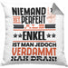 Enkel Geschenk Kissen mit Füllung 40x40 Lustige Geschenkidee für Enkel Geburtstag Niemand Ist Perfekt Aber Als Enkel Ist Man Nah Dran (Grau) Grau Trendation
