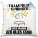 Trampolinspringer Kissen mit Füllung 40x40 Geschenk für Trampolinspringer Der Mann Der Alles Kann Geschenkidee zum Geburtstag (Grau) Blau Trendation