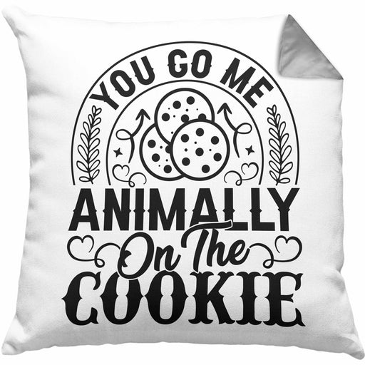 Deutsch Englisch Sprichwort Kissen mit Füllung 40x40 You Go My Animally On The Cookie Du Gehst Mir Tierisch Auf Den Keks (Grau) Grau Trendation