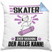 Skater Kissen mit Füllung 40x40 Geschenk für Skater Der Mann Der Alles Kann Geschenkidee zum Geburtstag (Grau) Blau Trendation