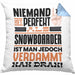 Snowboarder Geschenk Kissen mit Füllung 40x40 Lustige Geschenkidee für Snowboarder Geburtstag Niemand Ist Perfekt Aber Als Snowboarder Ist Man Nah Dran (Grau) Blau Trendation