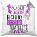 Triathlete Kissen mit Füllung 40x40 Geschenk So Sieht Ein RIchtig Cooler Triathlete Aus Geschenkidee Lustiger Spruch Geburtstag (Grau) Grau Trendation