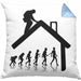 Dachdecker Geschenk Kissen mit Füllung 40x40 Evolution Geschenkidee Spruch (Grau) Blau Trendation