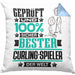 Curling-Spieler Geschenk Lustiger Spruch für Curling-Spieler Geschenkidee Bester Curling-Spieler Der WeltKissen mit Füllung 40x40 (Grau) Blau Trendation