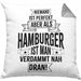 Hamburg Kissen mit Füllung 40x40 Fan Hamburger Geschenkidee Spruch Niemand Ist Perfekt Aber Als Hamburger Ist Man Verdammt Nah Dran (Grau) Grau Trendation