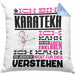 Karateka Geschenk Kaffee-Kissen mit Füllung 40x40 Geschenkidee für Karateka Ich Bin Karateka Ich Kann Es Dir Erklären Jedoch Nicht Für Dich Verstehen Spruch Lustig (Grau) Blau Trendation