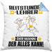 Reitstundenlehrer Kissen mit Füllung 40x40 Geschenk für Reitstundenlehrer Der Mann Der Alles Kann Geschenkidee zum Geburtstag (Grau) Blau Trendation