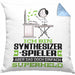 Synthesizer-Spieler Geschenk Kissen mit Füllung 40x40 Ich Bin Synthesizer-Spieler Aber Sag Doch Einfach Superheld Lustige Geschenkdiee für Synthesizer-Spieler (Grau) Blau Trendation