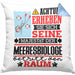 Meeresbiologe Geschenk Kissen mit Füllung 40x40 Lustiger Spruch Erheben Sie Sich Der Meeresbiologe Betritt den Raum (Grau) Blau Trendation