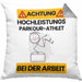Parkour-Athlet Kissen mit Füllung 40x40 Geschenk Lustiger Spruch Geschenkidee für Parkour-Athlet Achtung Hochleistungs Parkour-Athlet Bei Der Arbeit (Grau) Grau Trendation