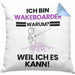 Wakeboarder Geschenk Kissen mit Füllung 40x40 Lustiger Spruch Ich Bin Wakeboarder Warum Weil Ich Es Kann Geschenkidee Bester Wakeboarder Geburtstag (Grau) Blau Trendation