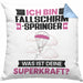 Fallschirmspringer Kissen mit Füllung 40x40 Geschenk für Fallschirmspringer Geburtstag Lustiger Spruch Was Ist Deine Superkraft (Grau) Blau Trendation