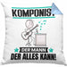 Komponist Kissen mit Füllung 40x40 Geschenk für Komponist Der Mann Der Alles Kann Geschenkidee zum Geburtstag (Grau) Blau Trendation