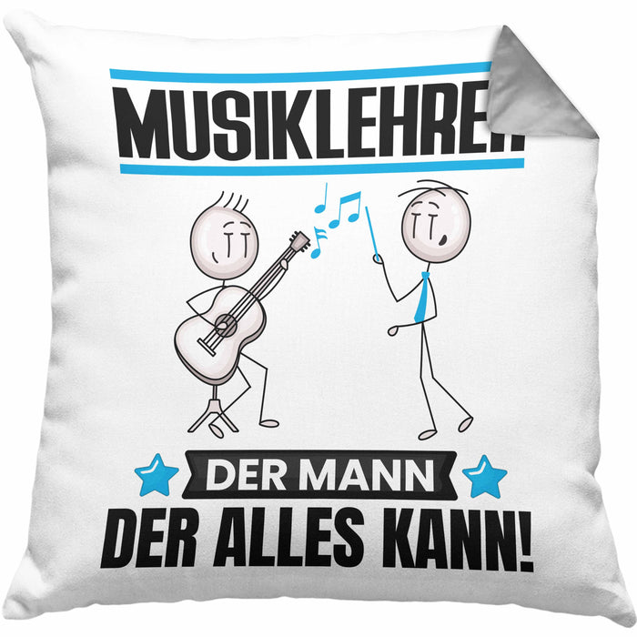 Musiklehrer Kissen mit Füllung 40x40 Geschenk für Musiklehrer Der Mann Der Alles Kann Geschenkidee zum Geburtstag (Grau) Grau Trendation