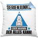 Serienjunkie Kissen mit Füllung 40x40 Geschenk für Serienjunkie Der Mann Der Alles Kann Geschenkidee zum Geburtstag (Grau) Blau Trendation