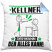 Kellner Kissen mit Füllung 40x40 Geschenk für Kellner Der Mann Der Alles Kann Geschenkidee zum Geburtstag (Grau) Blau Trendation