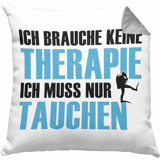 Taucher Kissen mit Füllung 40x40 Geschenk Geschenkidee Männer Tauchen Evolution Grafik Tauchlehrer Tauchsportler Profitaucher (Grau) Grau Trendation