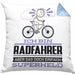 Radfahrer Geschenk Kissen mit Füllung 40x40 Ich Bin Radfahrer Aber Sag Doch Einfach Superheld Lustige Geschenkdiee für Radfahrer (Grau) Blau Trendation
