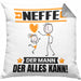 Neffe Kissen mit Füllung 40x40 Geschenk für Neffe Der Mann Der Alles Kann Geschenkidee zum Geburtstag (Grau) Grau Trendation
