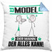 Model Kissen mit Füllung 40x40 Geschenk für Model Der Mann Der Alles Kann Geschenkidee zum Geburtstag (Grau) Blau Trendation