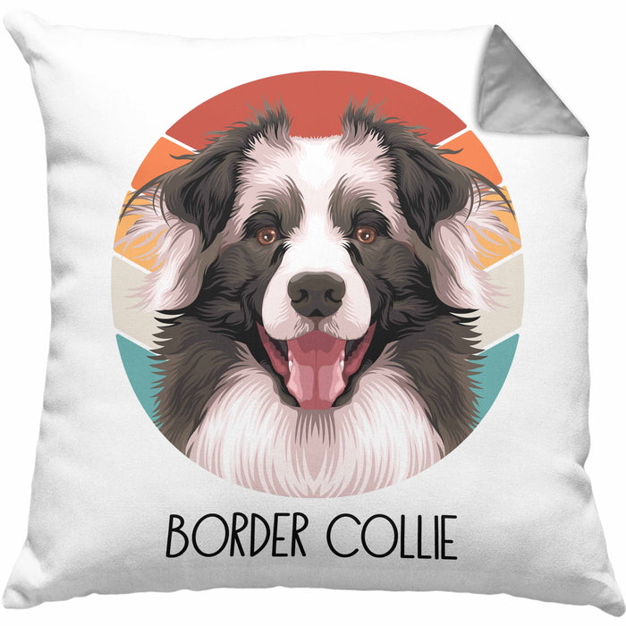 Border Collies Besitzer Kissen mit Füllung 40x40 Geschenk Lustiger Spruch Geschenkidee Border Collies Mama Papa (Grau) Grau Trendation