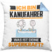Kanufahrer Kissen mit Füllung 40x40 Geschenk für Kanufahrer Geburtstag Lustiger Spruch Was Ist Deine Superkraft (Grau) Blau Trendation
