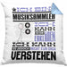 Musiksammler Geschenk Kissen mit Füllung 40x40 Lustige Geschenkdiee für einen Musiksammler Geburtstag Ich Bin Musiksammler Ich Kann Es Dir Erklären Aber Nicht Für Dich Verstehen (Grau) Blau Trendation