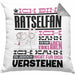 Rätselfan Geschenk Kaffee-Kissen mit Füllung 40x40 Geschenkidee für Rätselfan Ich Bin Rätselfan Ich Kann Es Dir Erklären Jedoch Nicht Für Dich Verstehen Spruch Lustig (Grau) Grau Trendation