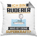 Ruderer Kissen mit Füllung 40x40 Geschenk für Ruderer Geburtstag Lustiger Spruch Was Ist Deine Superkraft (Grau) Grau Trendation