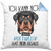 Rottweiler Besitzer Kissen mit Füllung 40x40 Geschenk Lustiger Spruch Geschenkidee Ich Kann Nicht Mein Rottweiler Hat Nein Gesagt (Grau) Blau Trendation