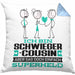 Schwiegercousin Geschenk Kissen mit Füllung 40x40 Ich Bin Schwiegercousin Aber Sag Doch Einfach Superheld Lustige Geschenkdiee für Schwiegercousin (Grau) Blau Trendation