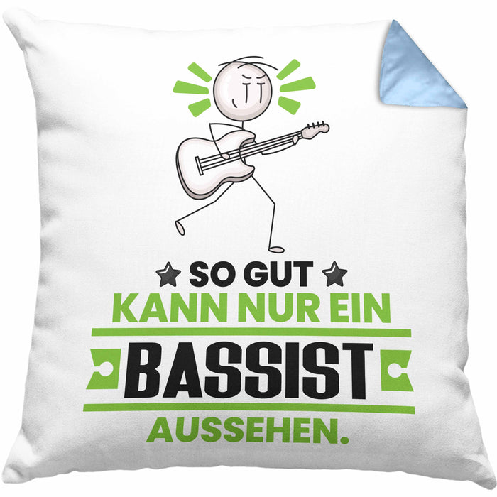 Bassist Geschenk Kissen mit Füllung 40x40 So Gut Kann Nur Ein Bassist Aussehen Geschenkidee (Grau) Blau Trendation