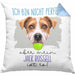 Jack Russell Besitzer Kissen mit Füllung 40x40 Geschenk Lustiger Spruch Geschenkidee Besitzerin Ich Bin Nicht toll Aber Mein Jack Russell Ist Es (Grau) Blau Trendation