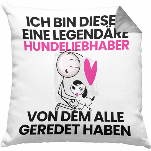 Hundeliebhaber Geschenk Kissen mit Füllung 40x40 Lustige Geschenkidee Geburtstag für Hundeliebhaber Ich Bin Dieser Legendäre Hundeliebhaber Von Dem Alle Geredet Haben (Grau) Grau Trendation