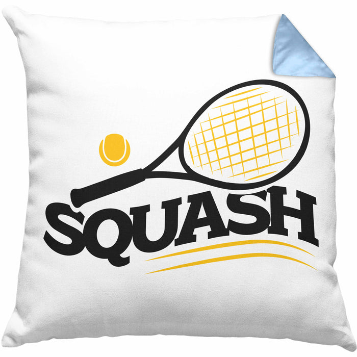 Lustige Squash-Kissen mit Füllung 40x40 Geschenk für Squash-Spieler (Grau) Blau Trendation